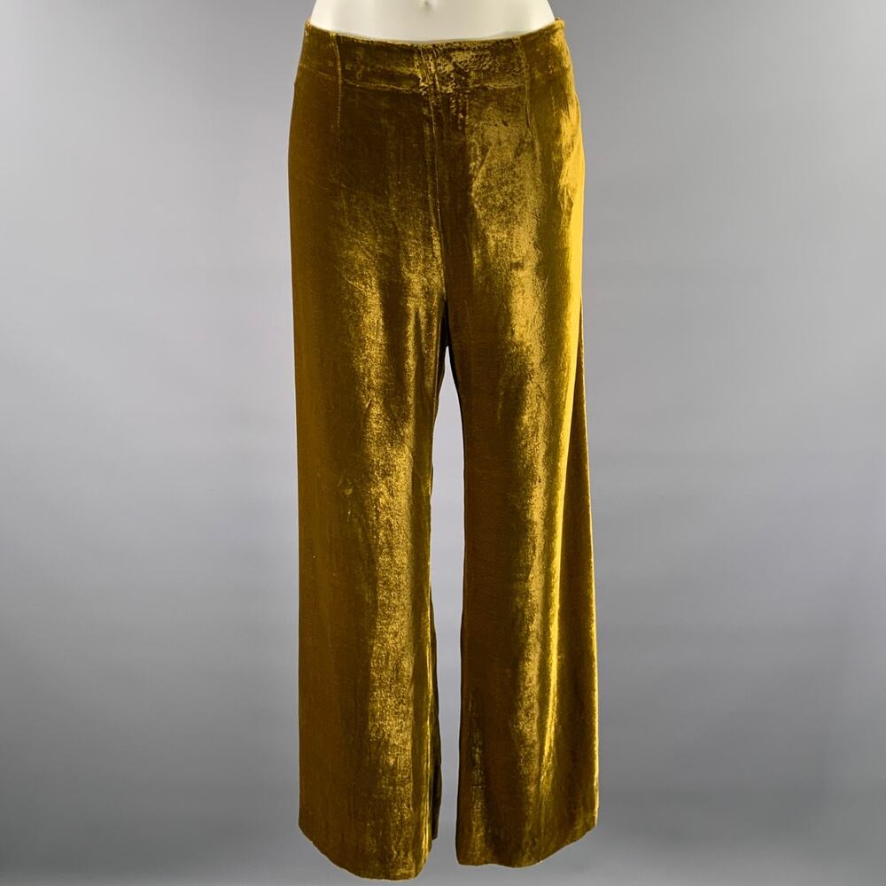 GALVAN LONDON Size 8 Gold Viscose Blend Palazzo Pants